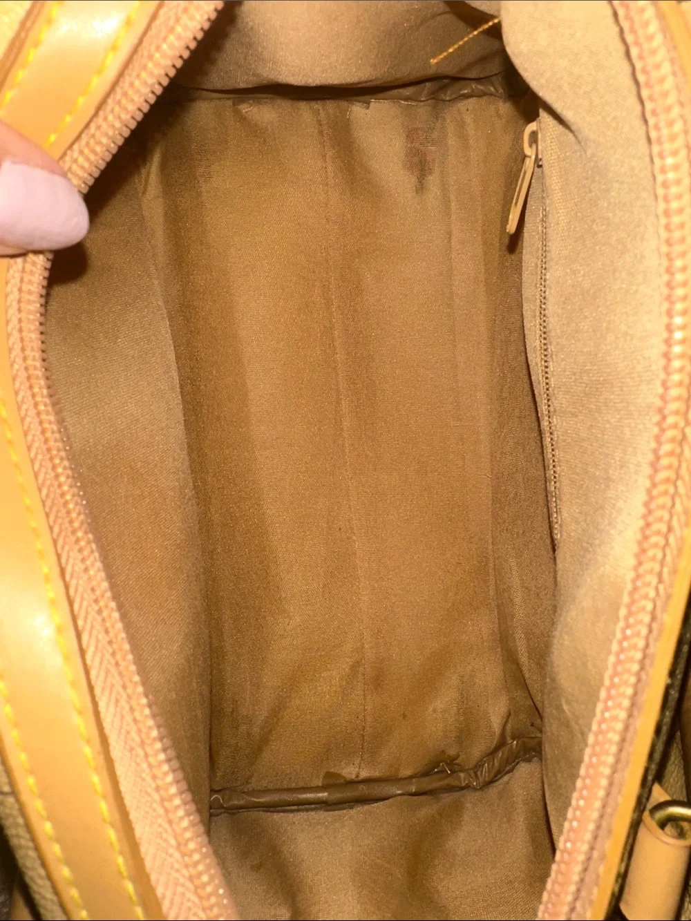 Allen Edward Leather-Look Map-Print Speedy Satchel in Tan